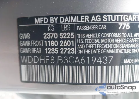 2012 Mercedes-Benz E 350 4Matic z USA, uszkodzony, nr VIN WDDHF8JB3CA619437